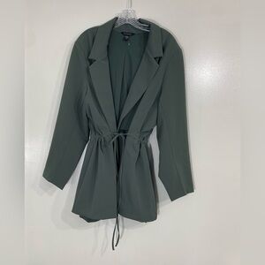 Athleta,Women’s Endless Primatwill Blazer, Twill Tie Waist,Size 24 Green